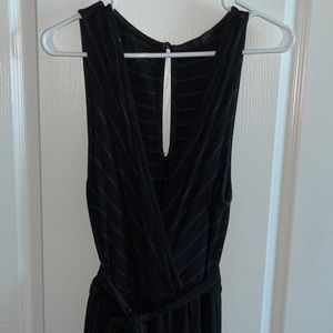 Black Pinstripe Jumpsuit